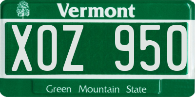 VT license plate XOZ950