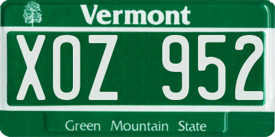 VT license plate XOZ952