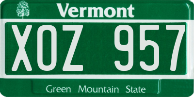VT license plate XOZ957