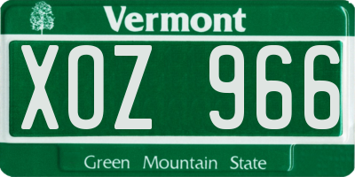 VT license plate XOZ966