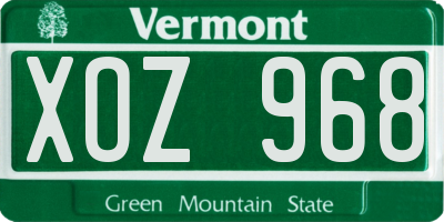 VT license plate XOZ968