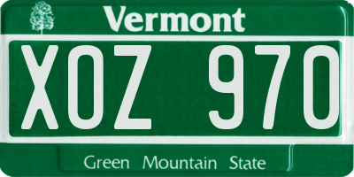 VT license plate XOZ970
