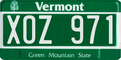 VT license plate XOZ971