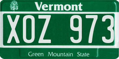 VT license plate XOZ973