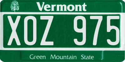 VT license plate XOZ975