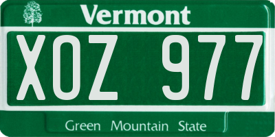 VT license plate XOZ977