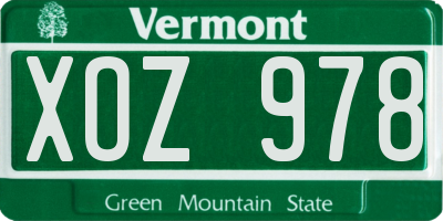 VT license plate XOZ978
