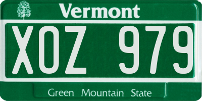 VT license plate XOZ979