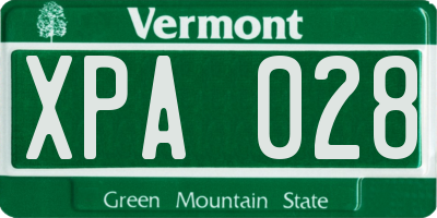 VT license plate XPA028