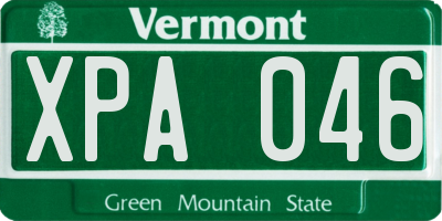 VT license plate XPA046