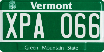 VT license plate XPA066