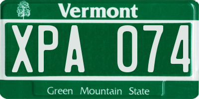 VT license plate XPA074