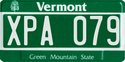 VT license plate XPA079