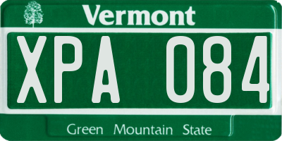 VT license plate XPA084
