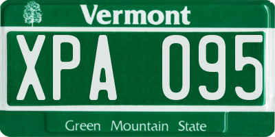 VT license plate XPA095