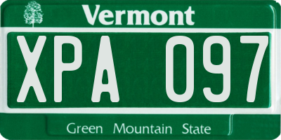 VT license plate XPA097