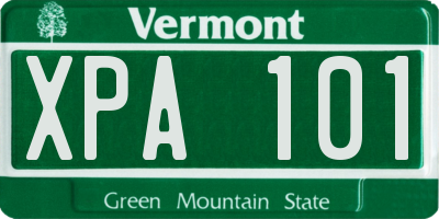 VT license plate XPA101