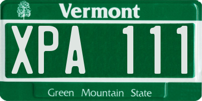 VT license plate XPA111