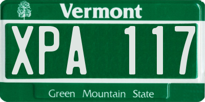 VT license plate XPA117