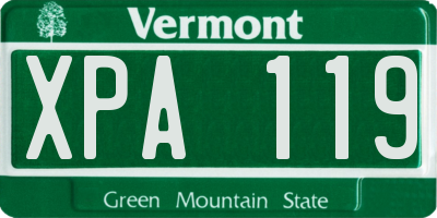 VT license plate XPA119