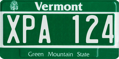 VT license plate XPA124