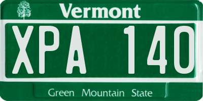 VT license plate XPA140