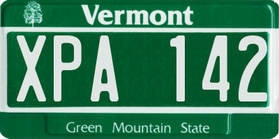 VT license plate XPA142