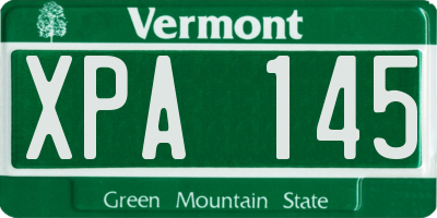 VT license plate XPA145