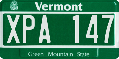 VT license plate XPA147