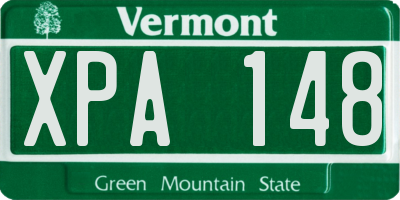 VT license plate XPA148