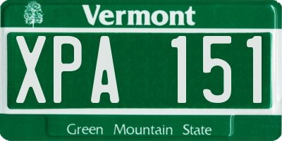 VT license plate XPA151