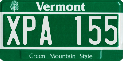 VT license plate XPA155