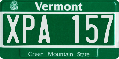 VT license plate XPA157