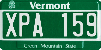 VT license plate XPA159