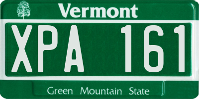 VT license plate XPA161