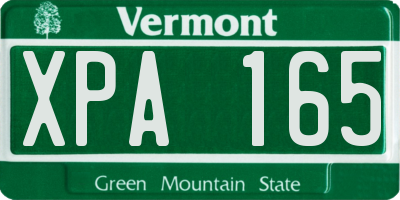 VT license plate XPA165