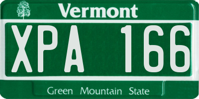 VT license plate XPA166