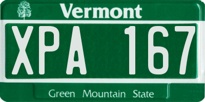 VT license plate XPA167