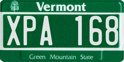 VT license plate XPA168