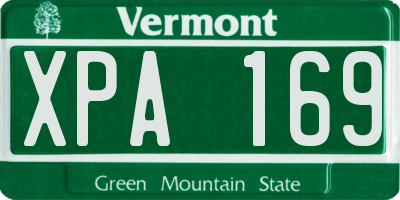 VT license plate XPA169