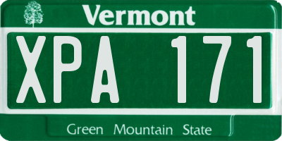 VT license plate XPA171