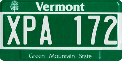VT license plate XPA172