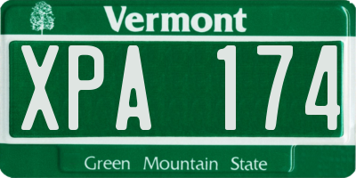 VT license plate XPA174