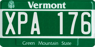 VT license plate XPA176