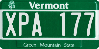 VT license plate XPA177
