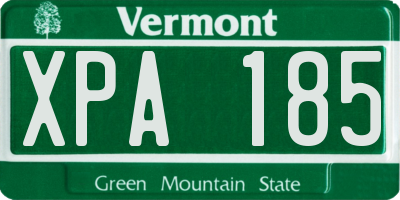 VT license plate XPA185