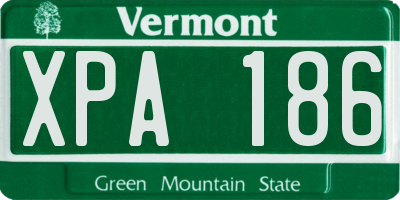 VT license plate XPA186