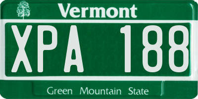 VT license plate XPA188