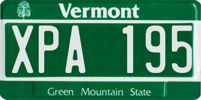 VT license plate XPA195