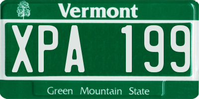 VT license plate XPA199